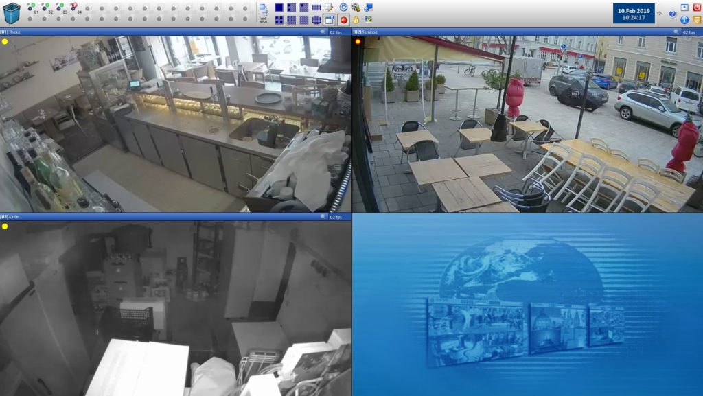 Live-Bild im Video-Control-NET Bildschirm. 